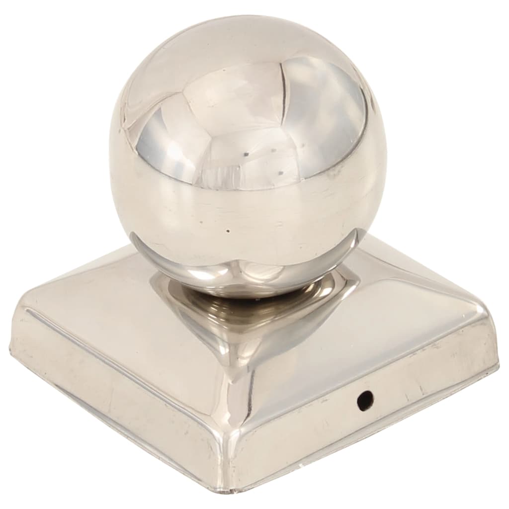 Klotformad stolpkåpa 6 st. 71x71 mm rostfritt stål - number 2.