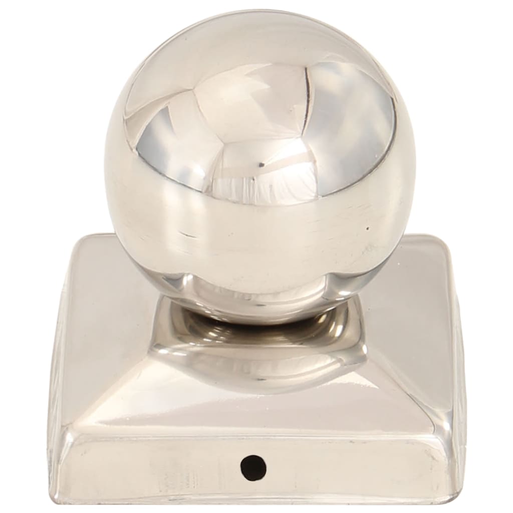 Klotformad stolpkåpa 6 st. 71x71 mm rostfritt stål - number 4.