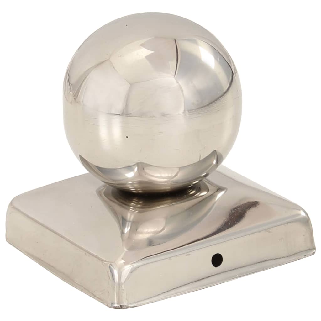 Klotformad stolpkåpa 6 st. 71x71 mm rostfritt stål - number 3.