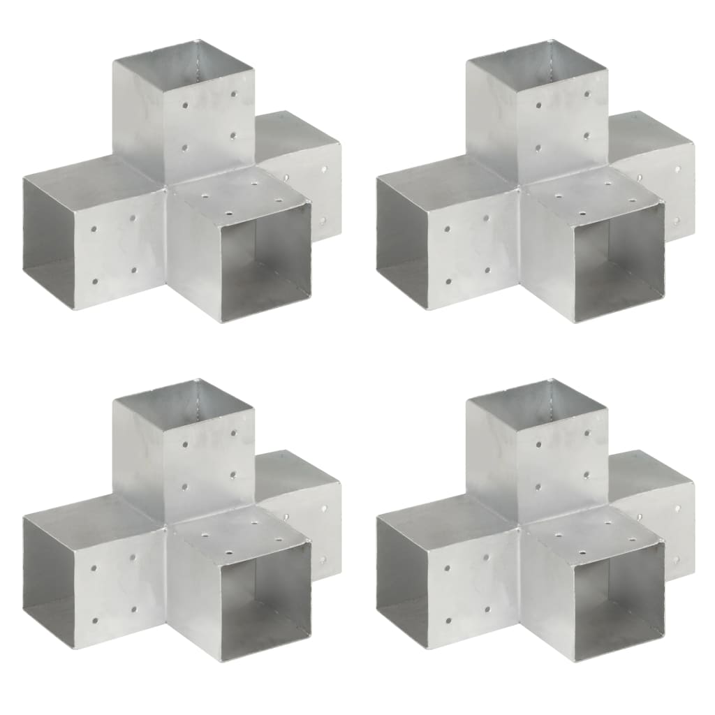 Stolpebeslag x-form 4 stk. 101x101 mm galvaniseret metal - number 1.