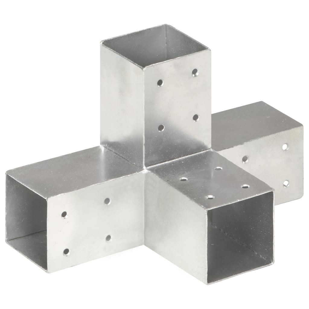 Stolpebeslag galvaniseret metal - 71 x 71 mm, 1, x-form - number 1.
