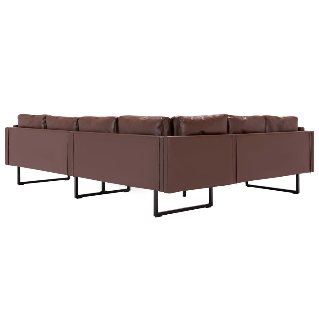 Hjørnesofa kunstlæder brun - number 4.