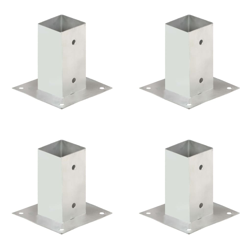 Stolpefod 4 stk. 71 mm galvaniseret metal - number 1.