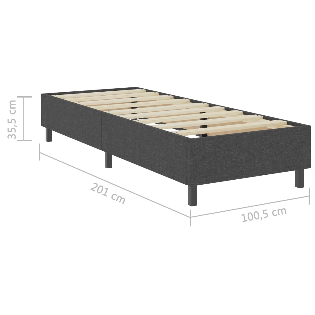 Bed frame for box mattress fabric gray - 100 x 200 cm, 35.5 cm - number 8.