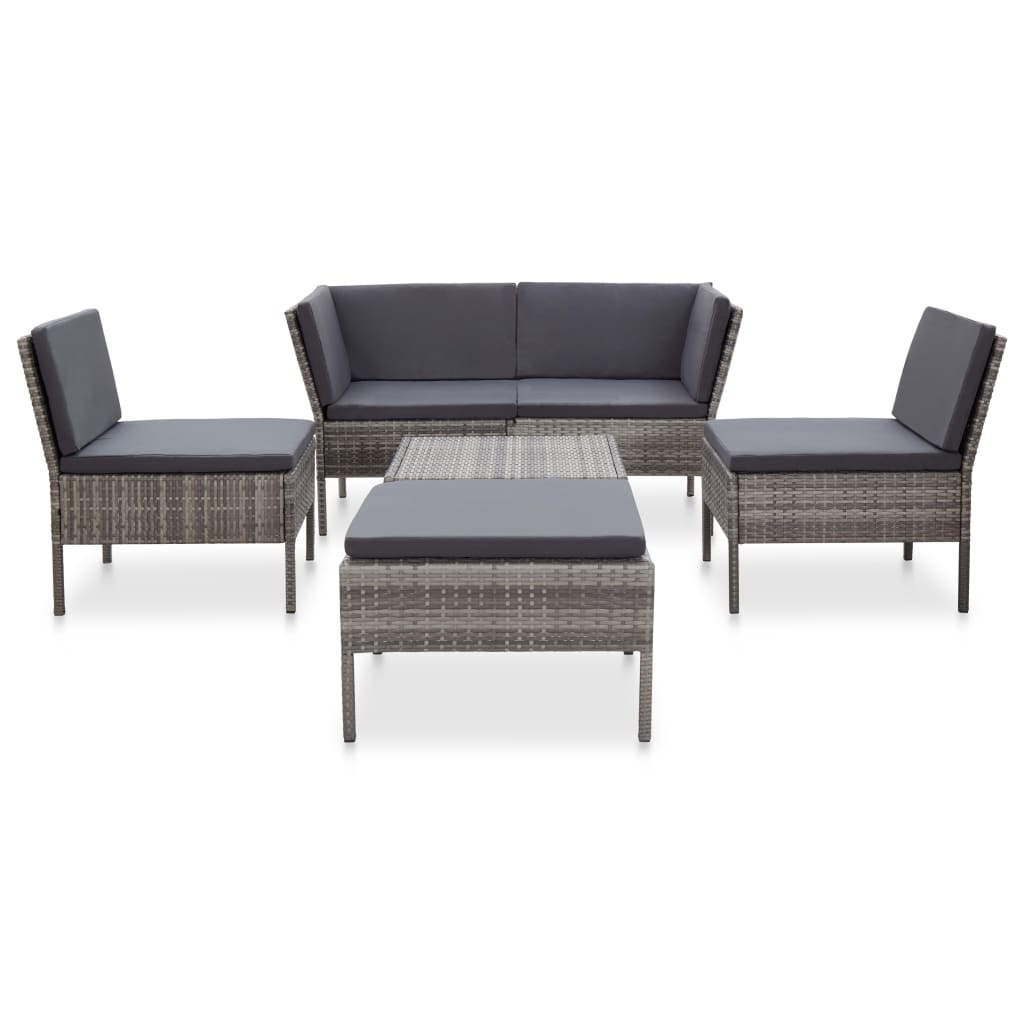 Set da giardino con cuscini in polyrattan - number 2.