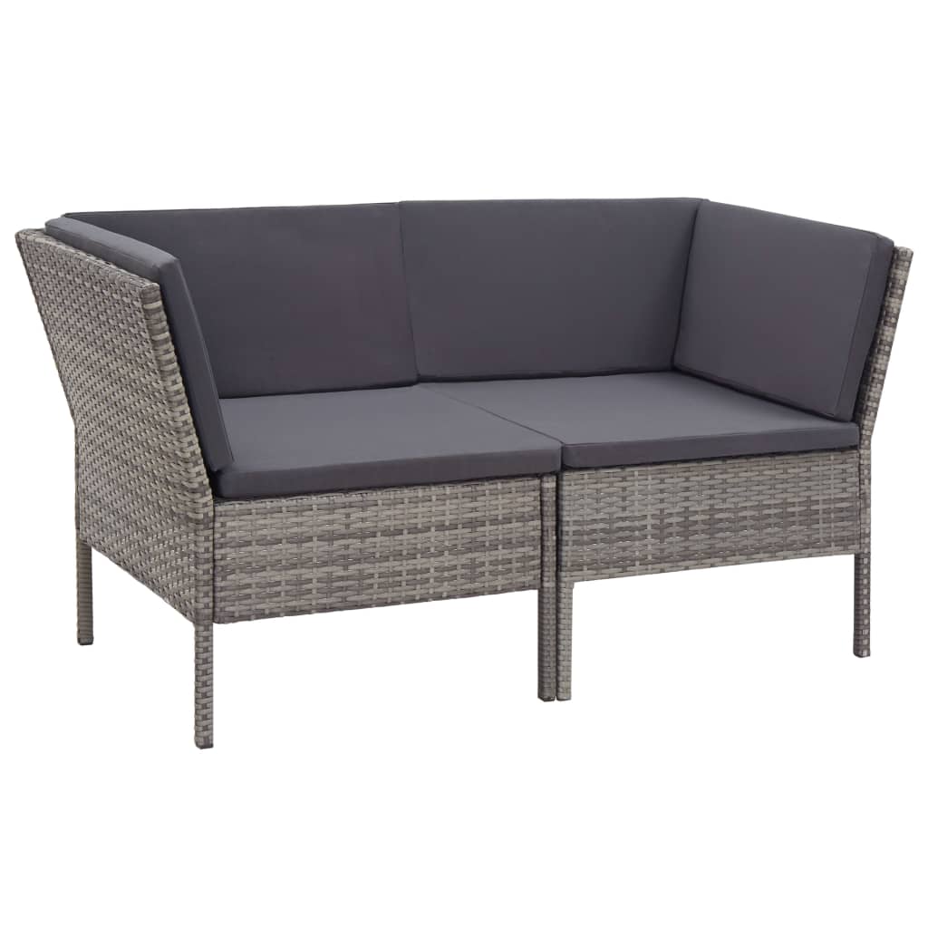 Set da giardino con cuscini in polyrattan - number 3.