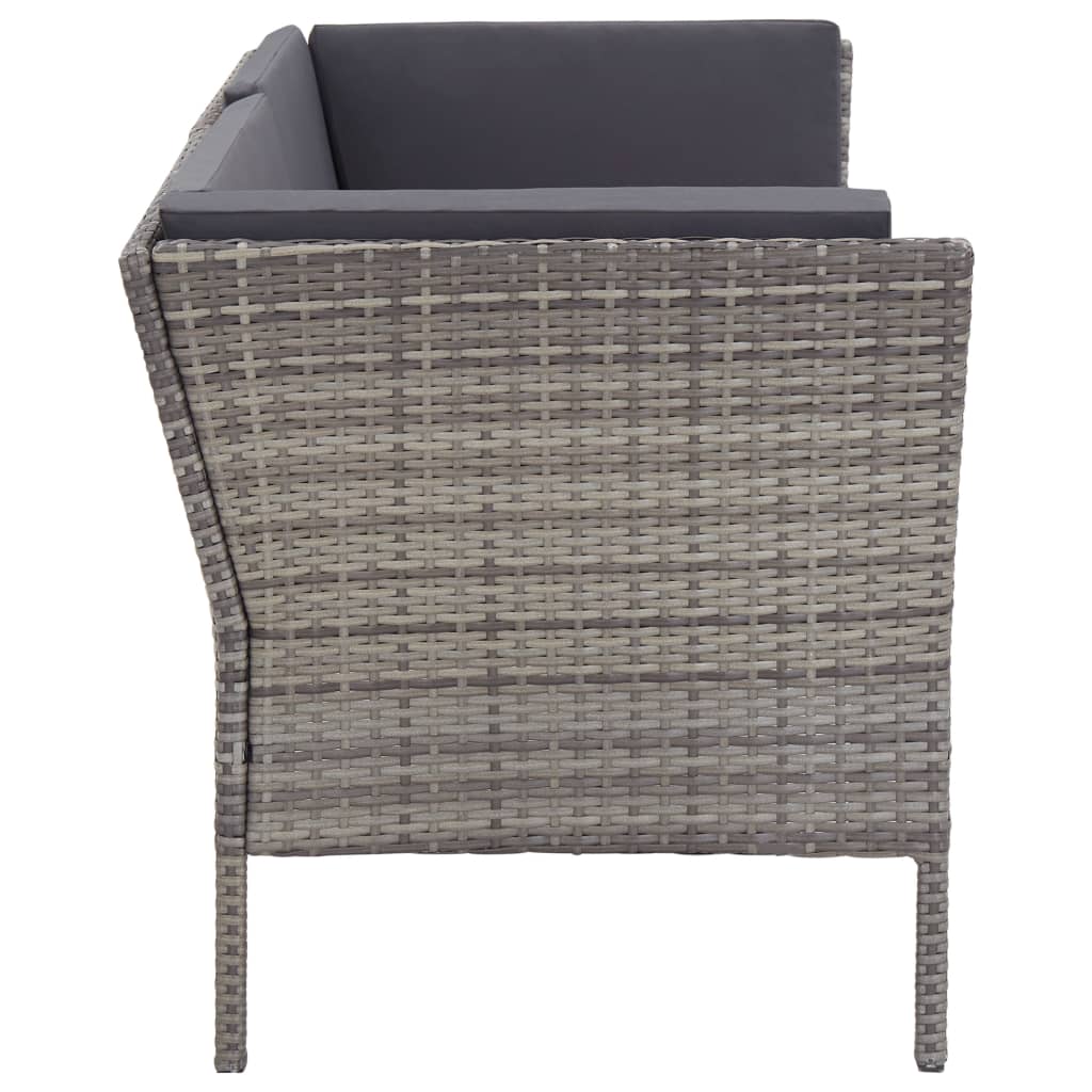 Set da giardino con cuscini in polyrattan - number 5.