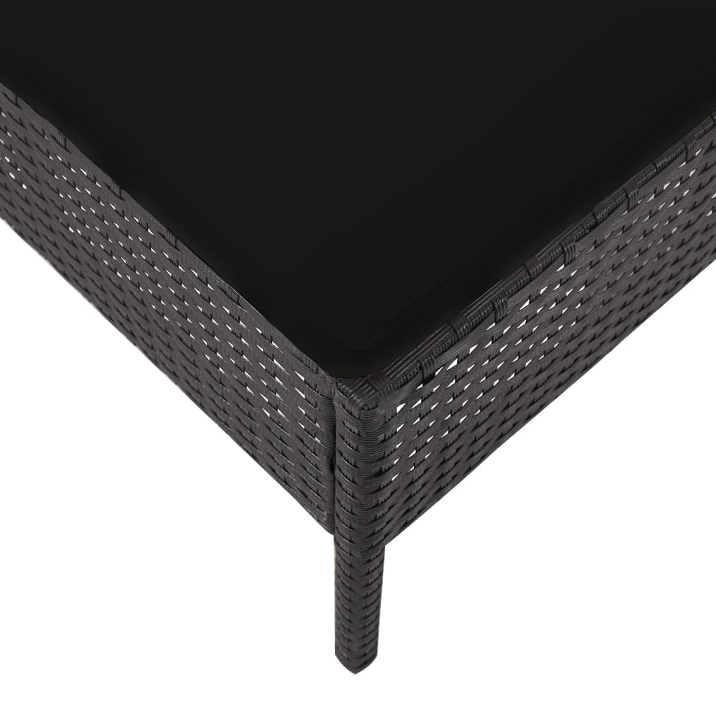 Havesofasæt med hynder 5 dele polyrattan sort - number 10.