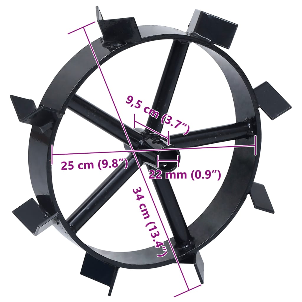 Metalni kotač za 6,5 ​​ks vrtni rezač 2 pcs. - number 10.