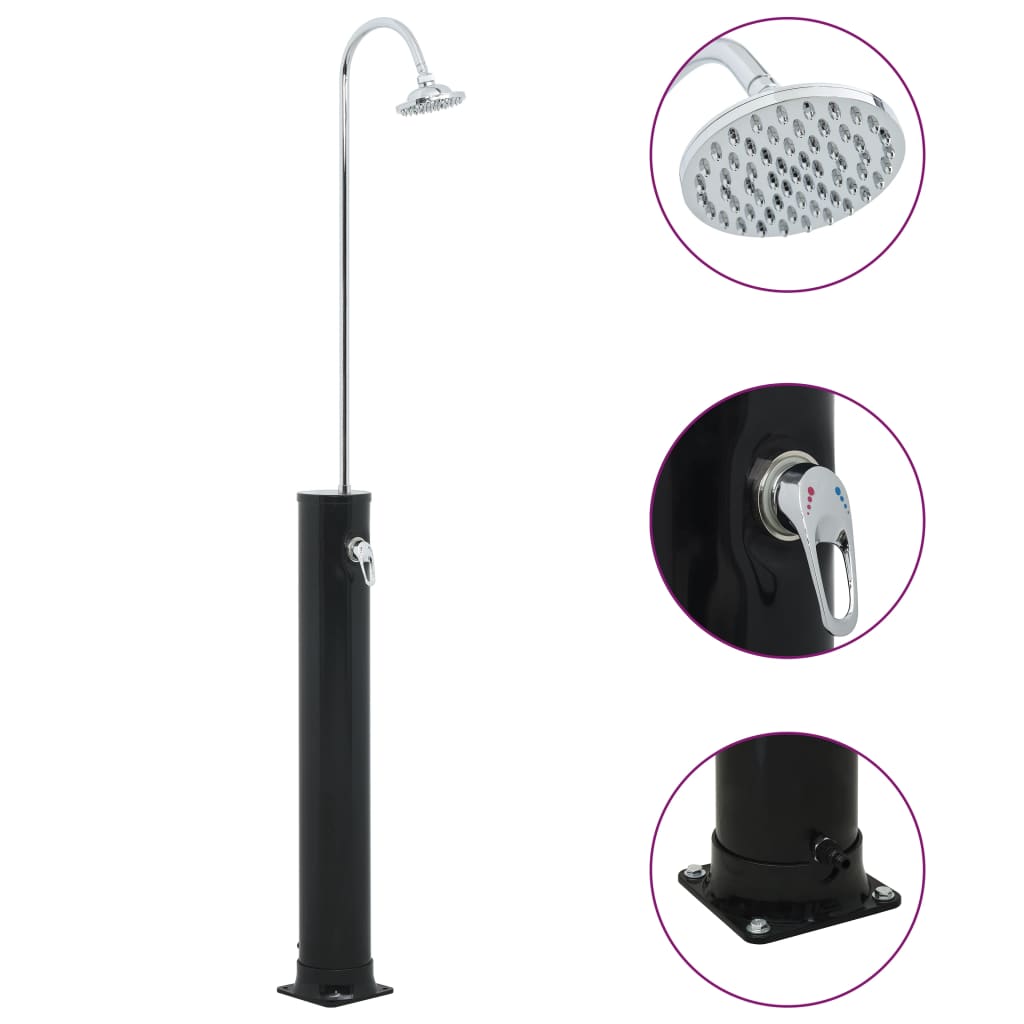 Douche solaire 214 cm 20 l noir - number 1.