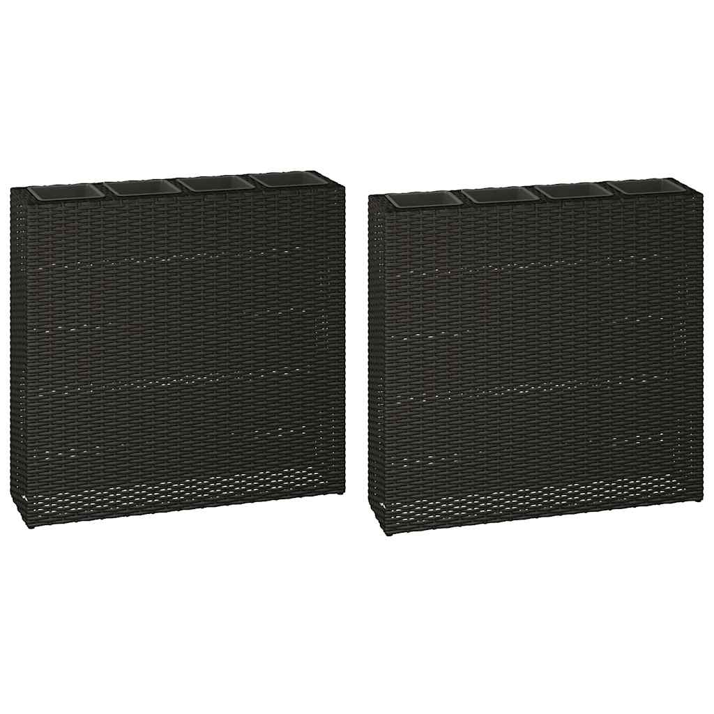 Žardinjera sa 4 posude 2 kom. poliratan - crni, 1, 8 - number 1.