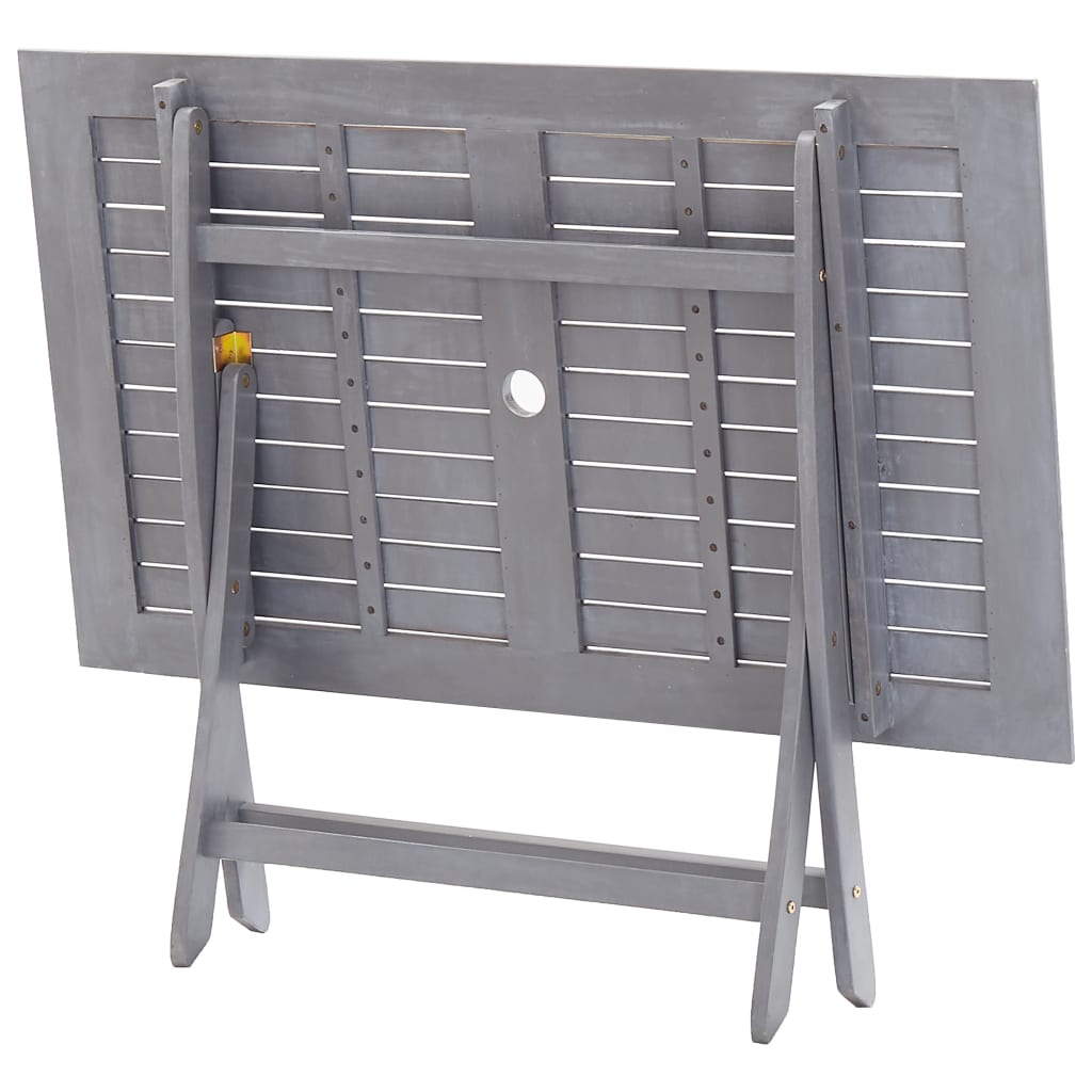 Blagovaonski stolni set za vrt 5 dijelova masivno drvo akacije sivo - number 6.