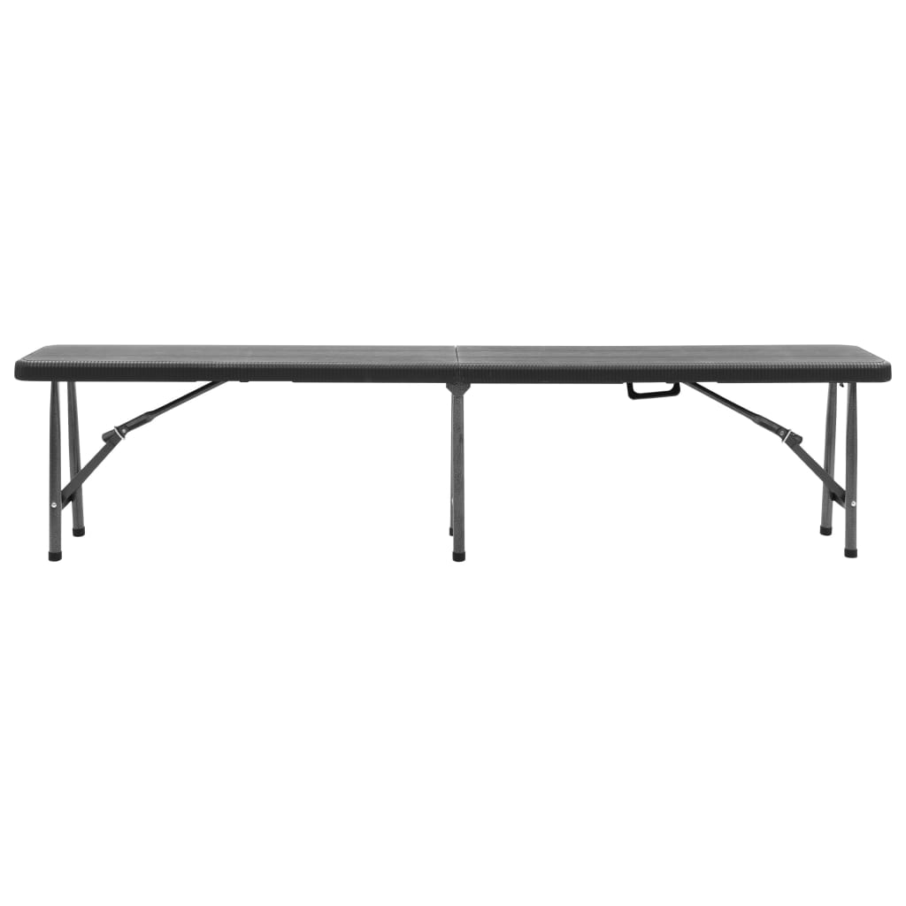 Foldbare havebænke 2 stk. 180 cm hdpe sort - number 3.