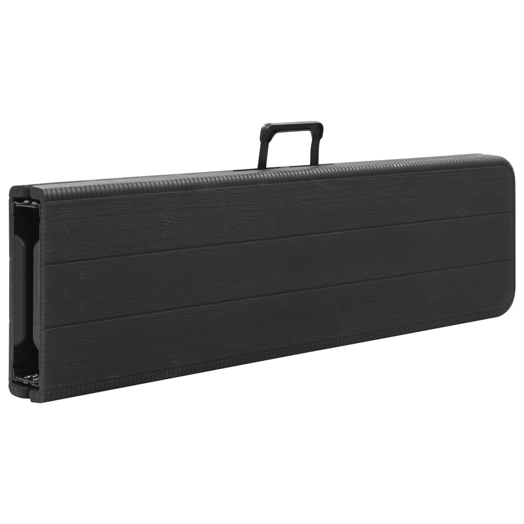 Foldbare havebænke 2 stk. 180 cm hdpe sort - number 6.