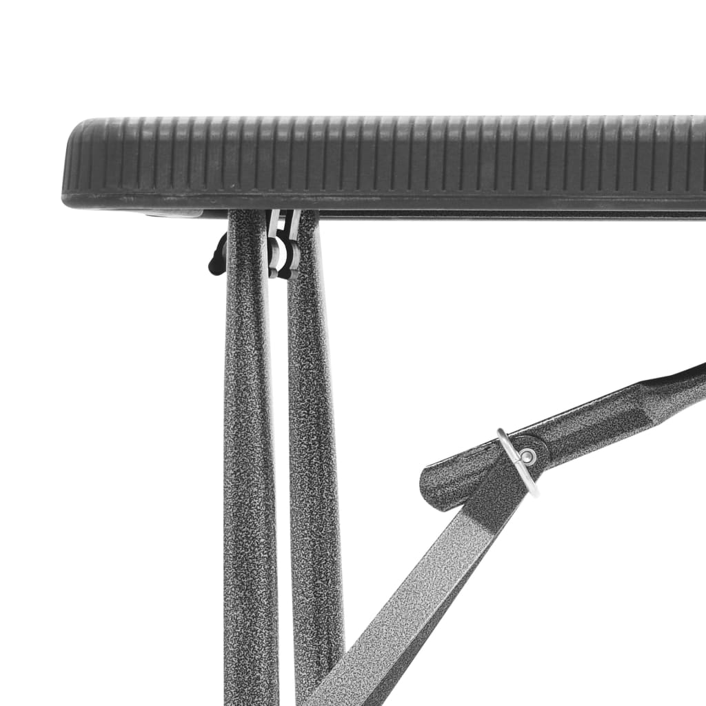 Foldbare havebænke 2 stk. 180 cm hdpe sort - number 8.