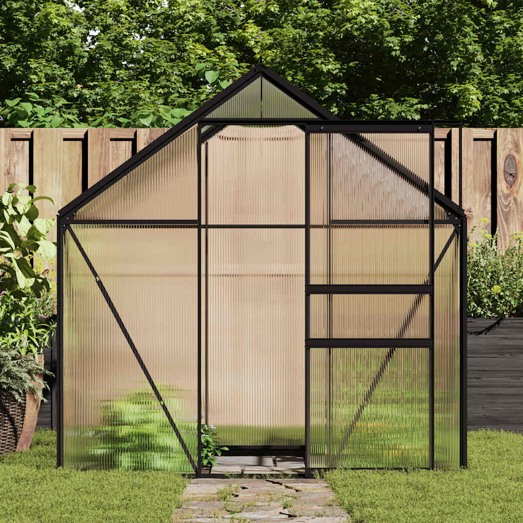 Greenhouse with foundation frame 3.61 m² aluminum anthracite grey - number 1.