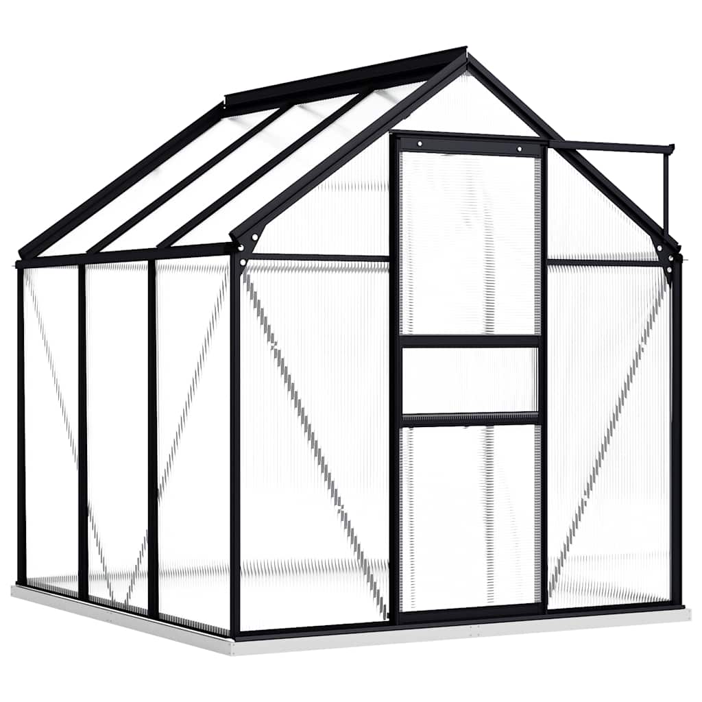 Greenhouse with foundation frame 3.61 m² aluminum anthracite grey - number 2.