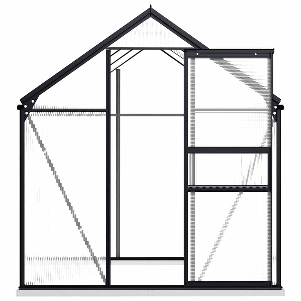 Greenhouse with foundation frame 3.61 m² aluminum anthracite grey - number 4.