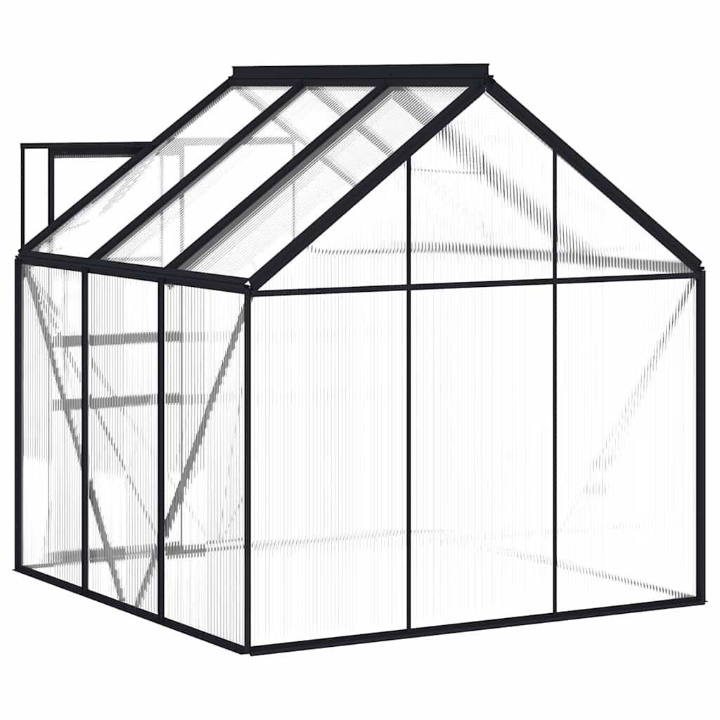 Greenhouse with foundation frame 3.61 m² aluminum anthracite grey - number 6.