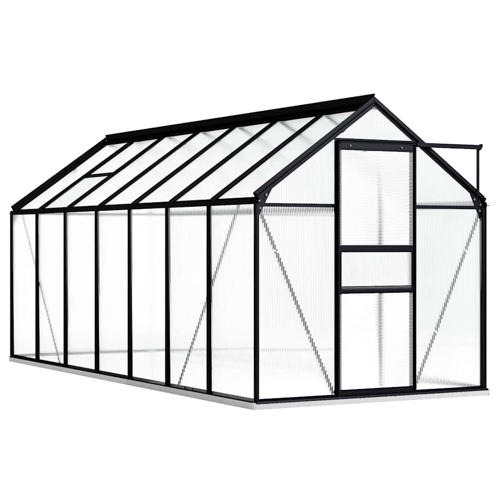 Greenhouse with foundation frame 8.17 m² aluminum anthracite grey - number 1.