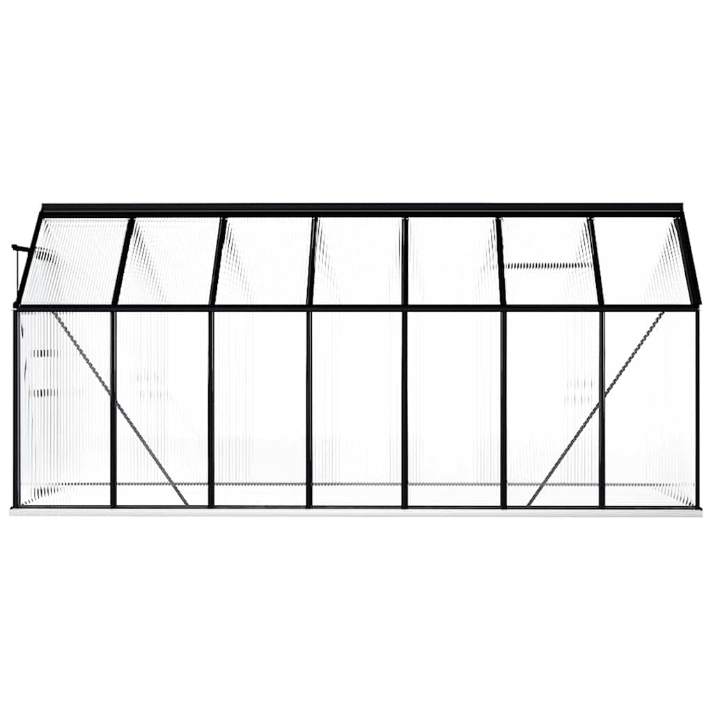 Greenhouse with foundation frame 8.17 m² aluminum anthracite grey - number 4.