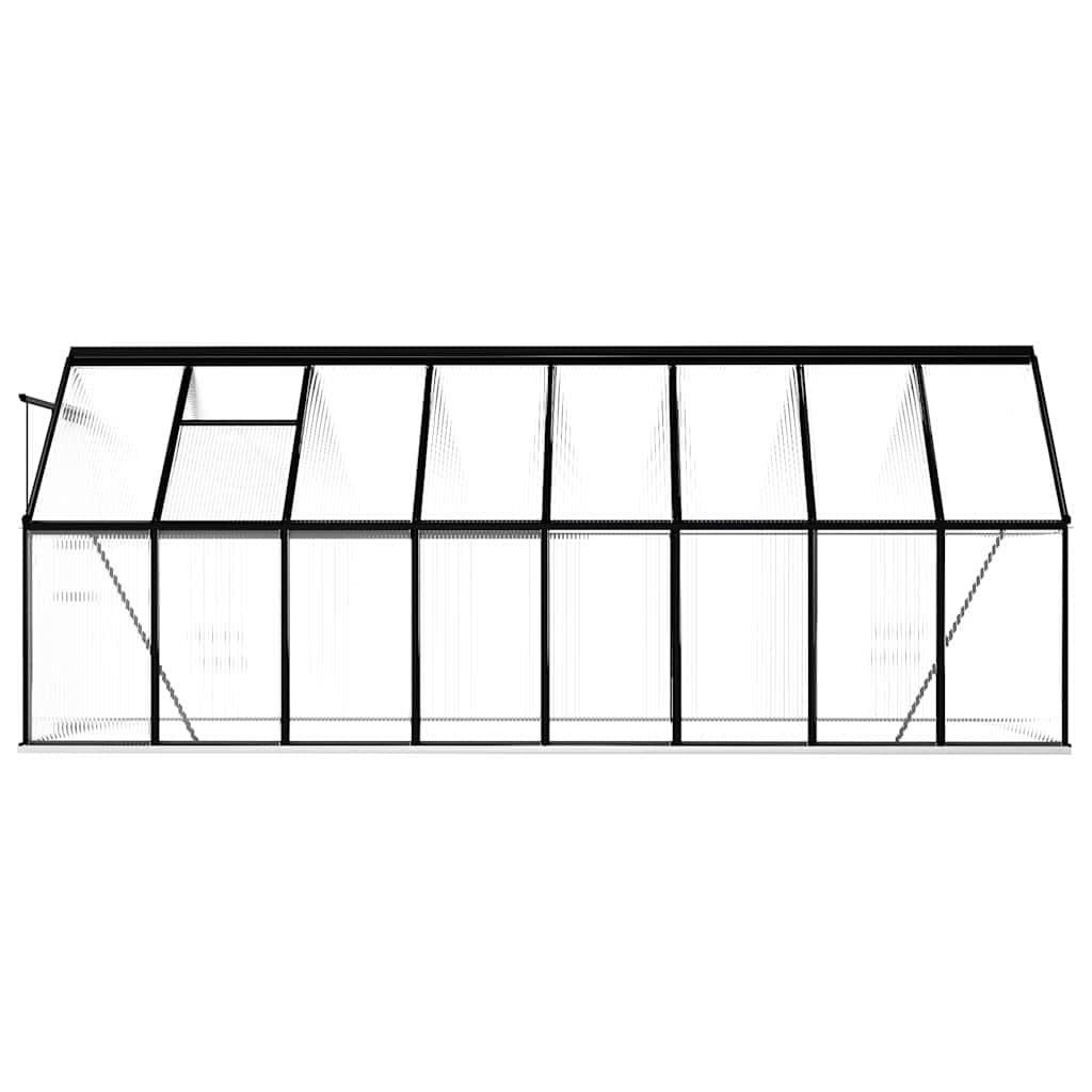 Greenhouse with foundation frame 9.31 m² aluminum anthracite grey - number 5.