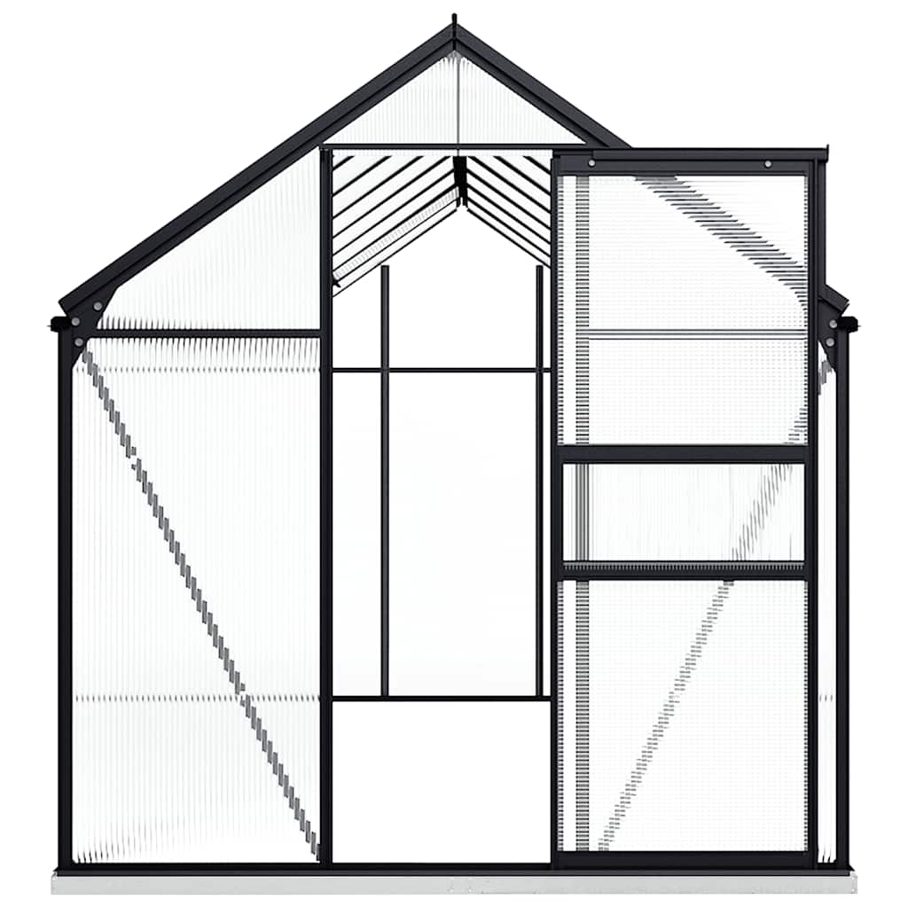 Greenhouse with foundation frame 9.31 m² aluminum anthracite grey - number 4.