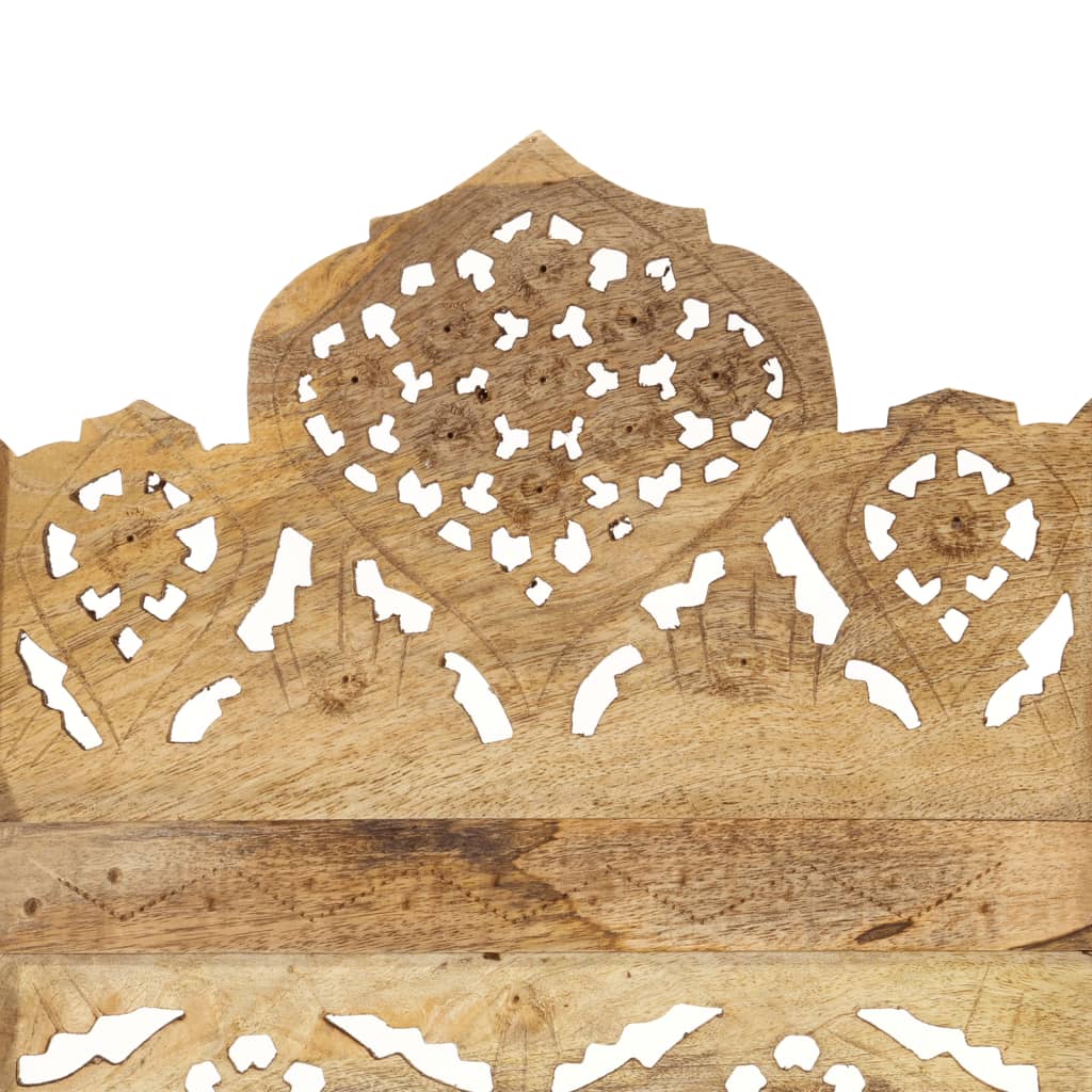 Ścianka działowa 4-panelowa cięta ręcznie 160 x 165 cm lite drewno mango - jasnobrązowy, 4 - number 3.