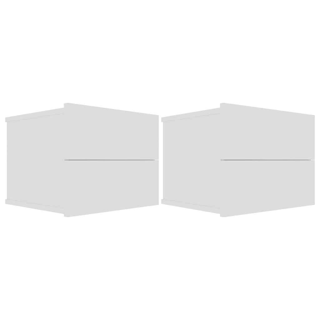 Sengeborde stk. 40x30x30 cm konstrueret træ - hvid, 2 - number 2.