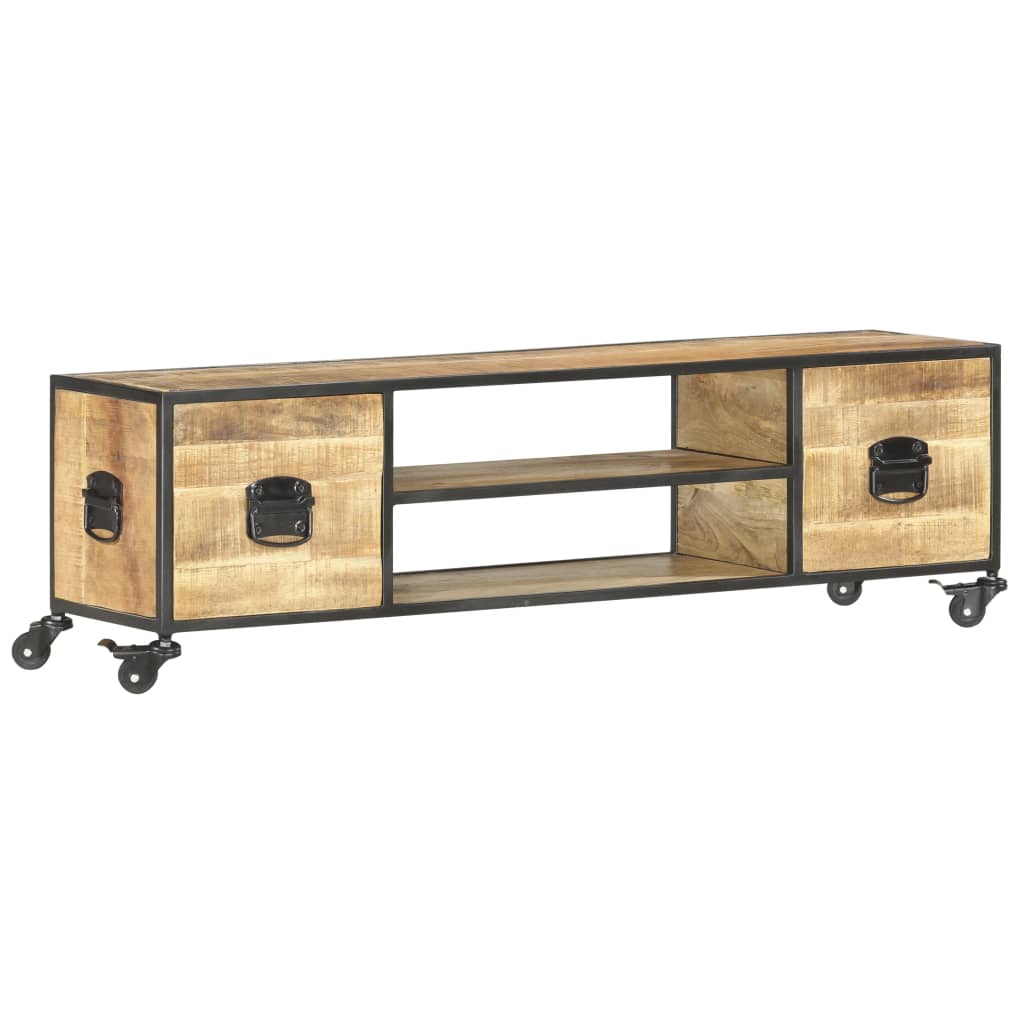 Tv cabinet 130x30x39 cm solid mango wood - number 1.