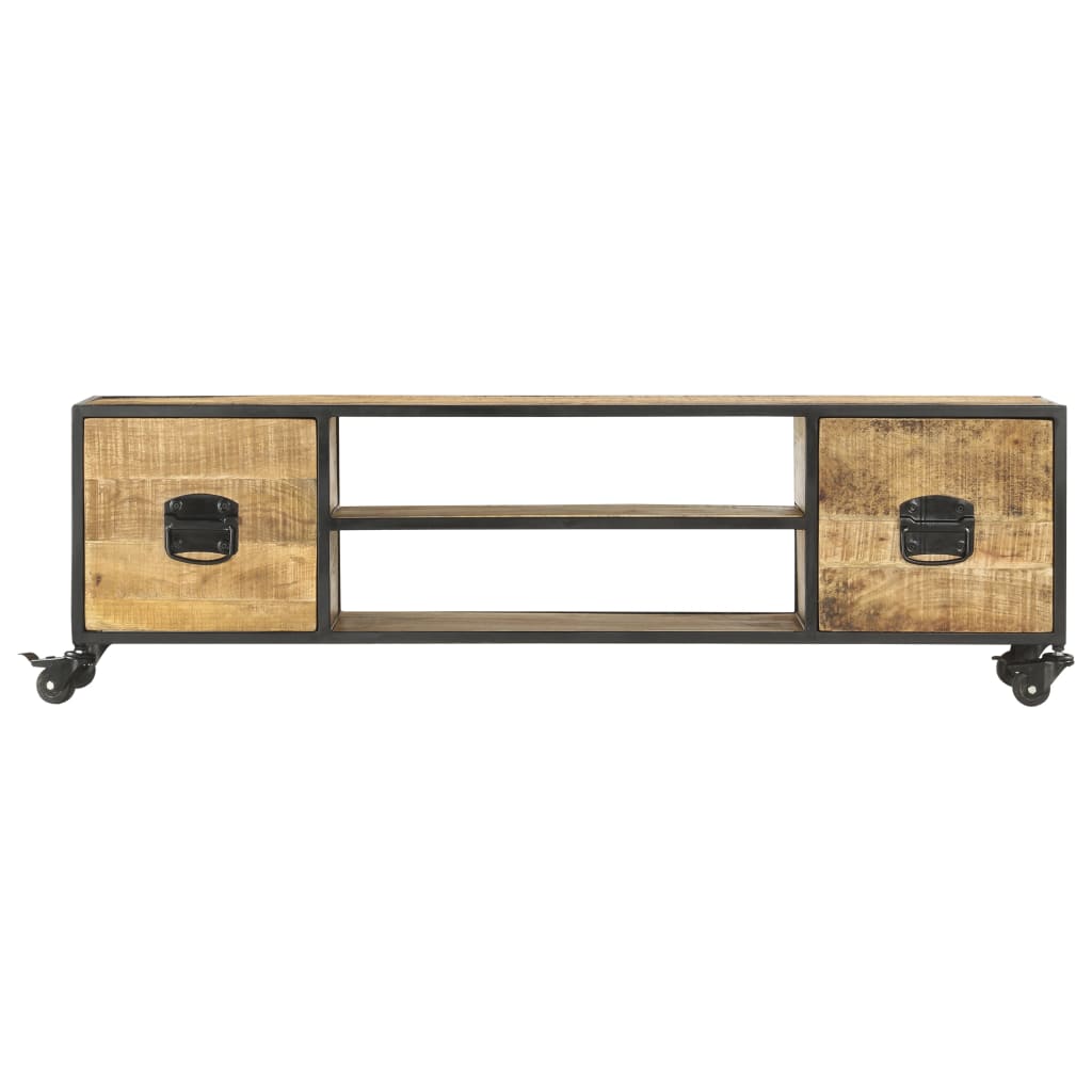 Tv cabinet 130x30x39 cm solid mango wood - number 2.