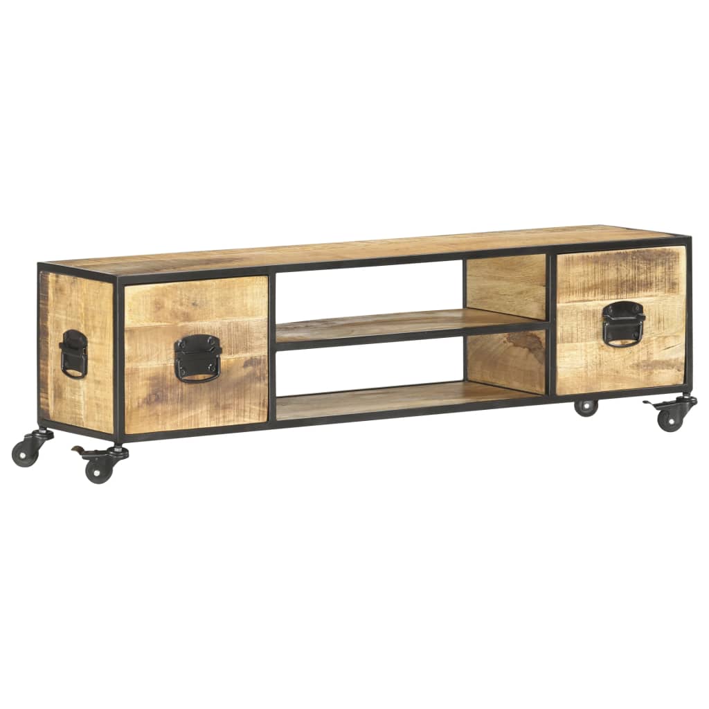 Tv cabinet 130x30x39 cm solid mango wood - number 11.