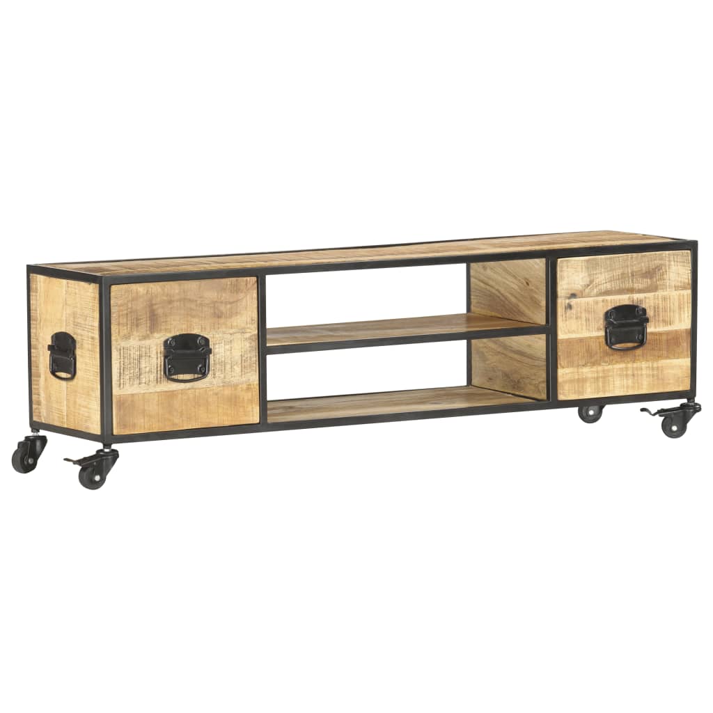 Tv cabinet 130x30x39 cm solid mango wood - number 8.