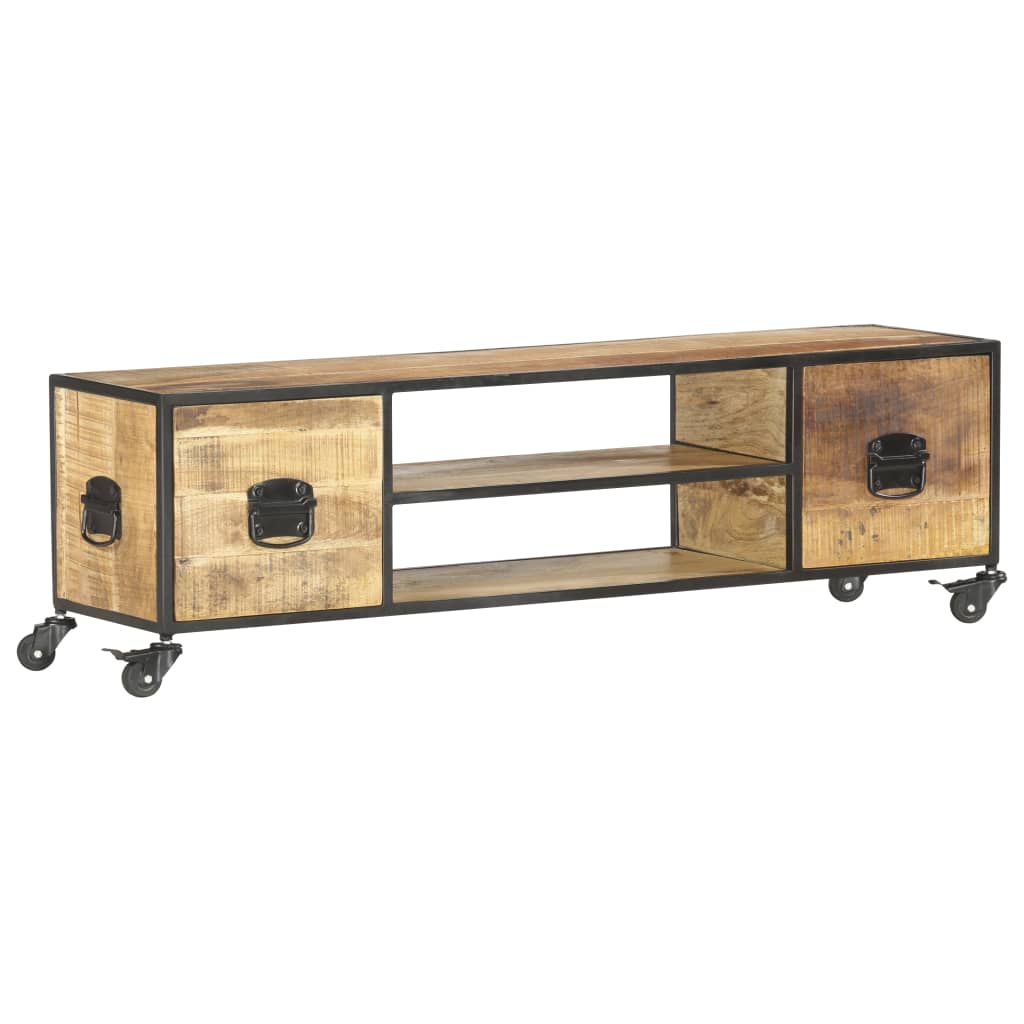 Tv cabinet 130x30x39 cm solid mango wood - number 9.