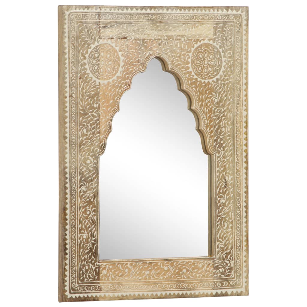 Hand-painted mirror 40x55 cm solid mango wood - number 8.