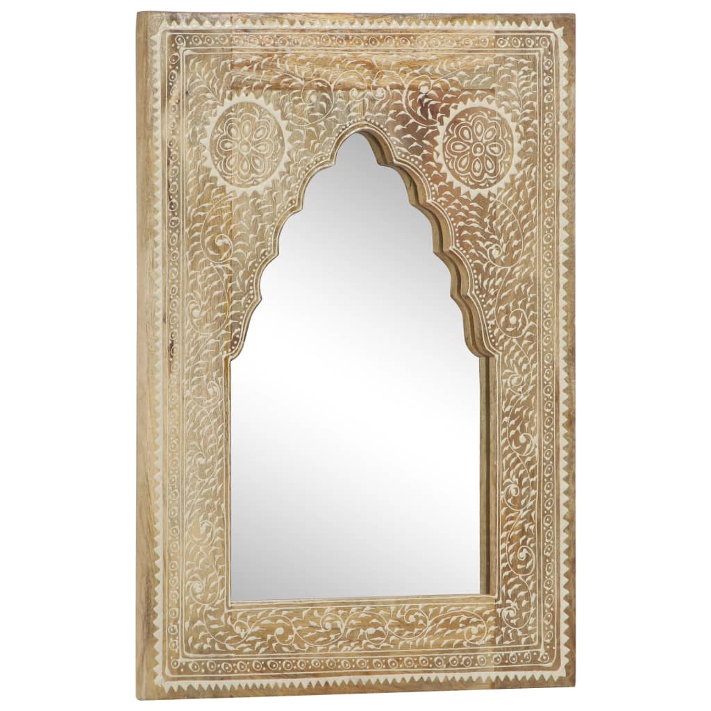 Hand-painted mirror 40x55 cm solid mango wood - number 7.