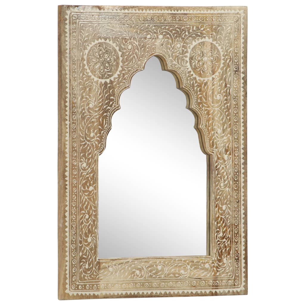 Hand-painted mirror 40x55 cm solid mango wood - number 9.