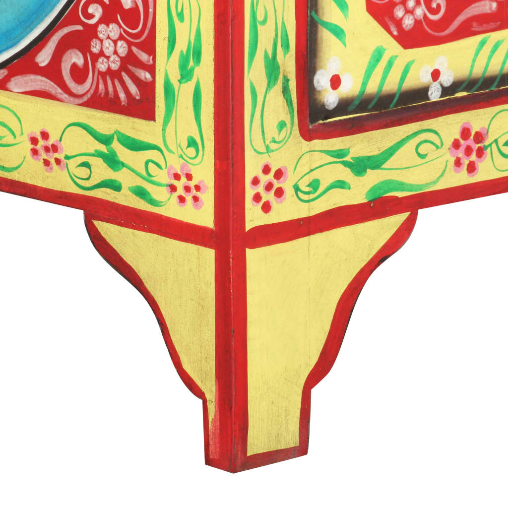 Ručno oslikan noćni ormarić 40x30x50 cm puno drvo manga - limeta zelena, 1 - number 7.