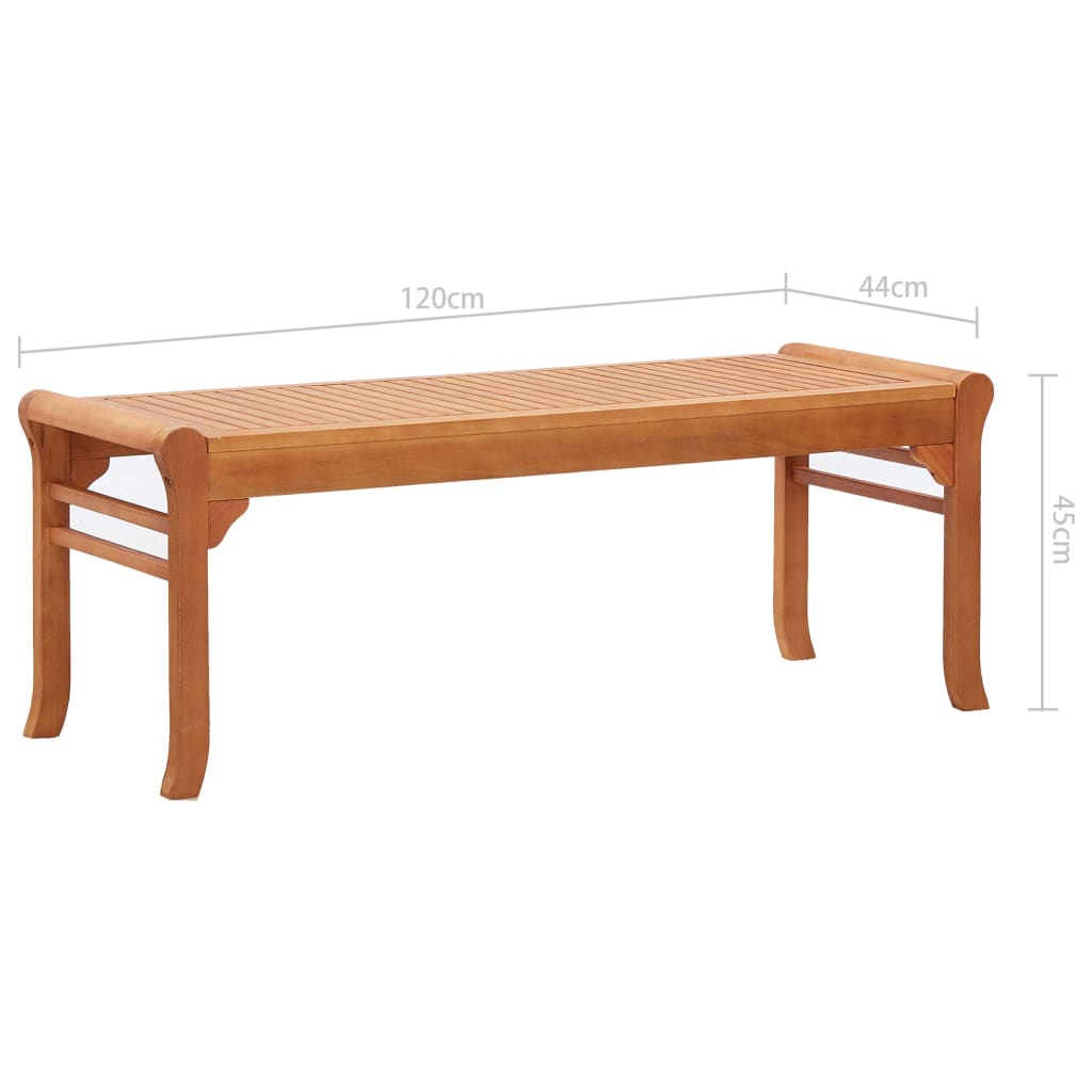 2-personers havebænk 120 cm massivt eukalyptustræ - number 6.