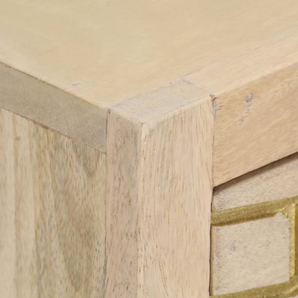Konsolbord 90x30x75 cm massivt mangotræ guldfarvet - number 6.