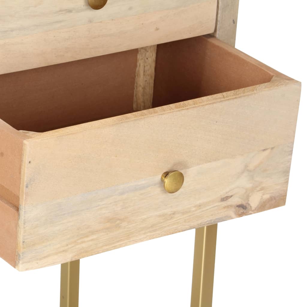 Skänk 120x30x75 cm massivt mangoträ guldfärgat - number 3.