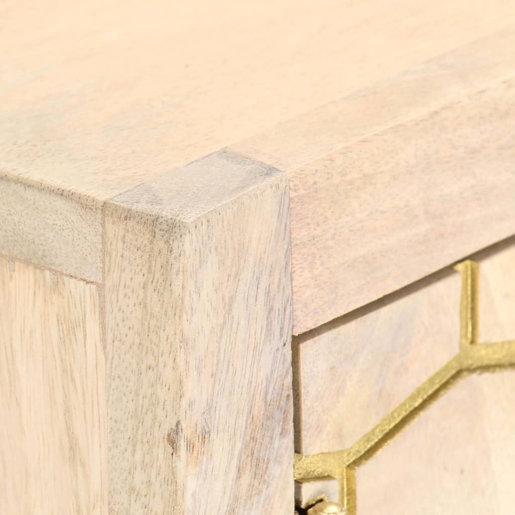 Skänk 120x30x75 cm massivt mangoträ guldfärgat - number 6.