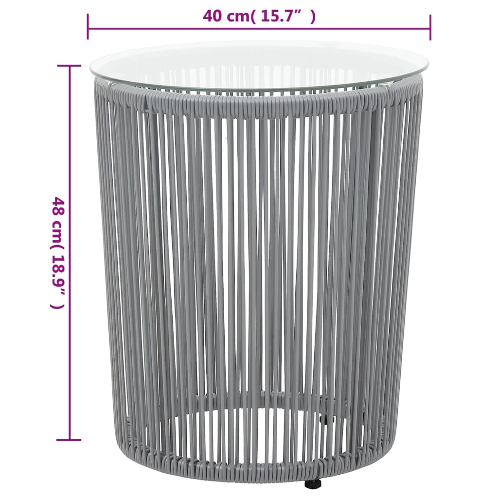 Bistrosæt dele med hynder pvc-rattan - grå, 3 - number 11.