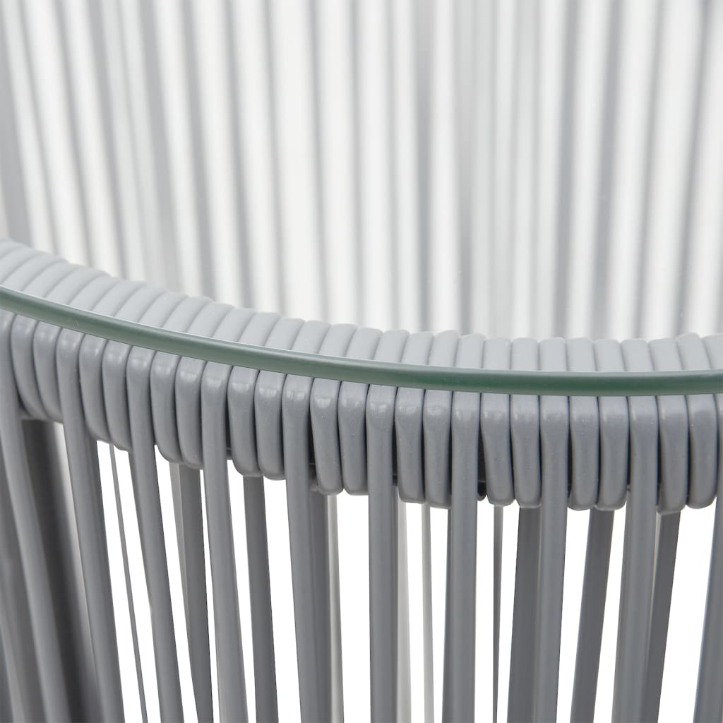 Bistrosæt dele med hynder pvc-rattan - grå, 3 - number 3.