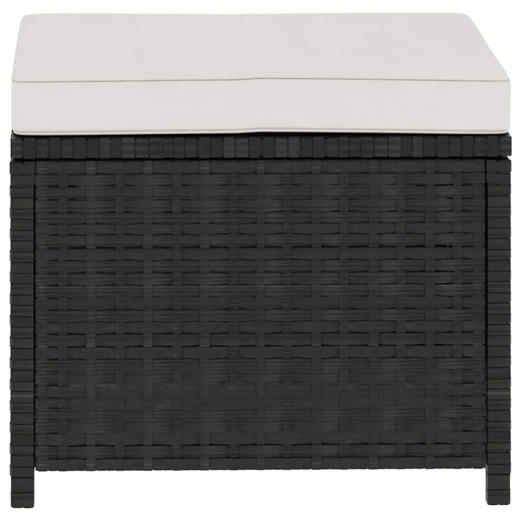 Zestaw wypoczynkowy ogrodowy części z poduszkami polirattan - czarny, 5 - number 8.