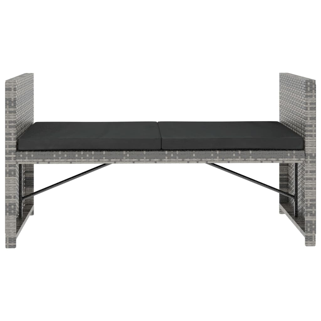 Haveloungesæt dele med hynder polyrattan - grå, 5 - number 6.