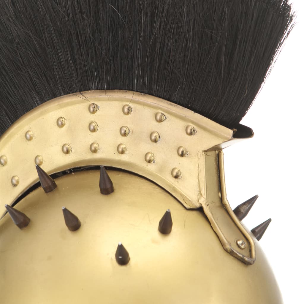 Elmo da guerra greco per gioco di ruolo in acciaio antico color ottone - number 6.