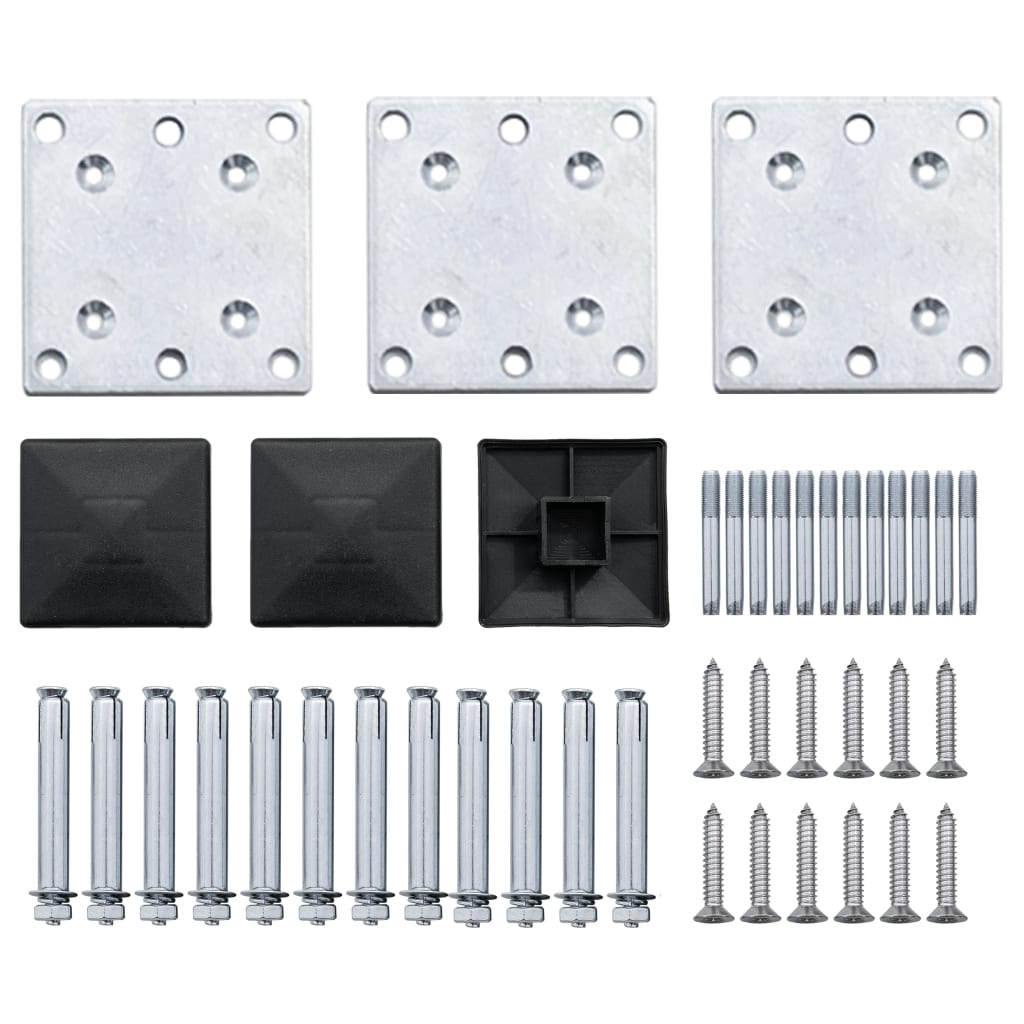 Staketstolpar 3 st. 185 cm aluminium - number 7.