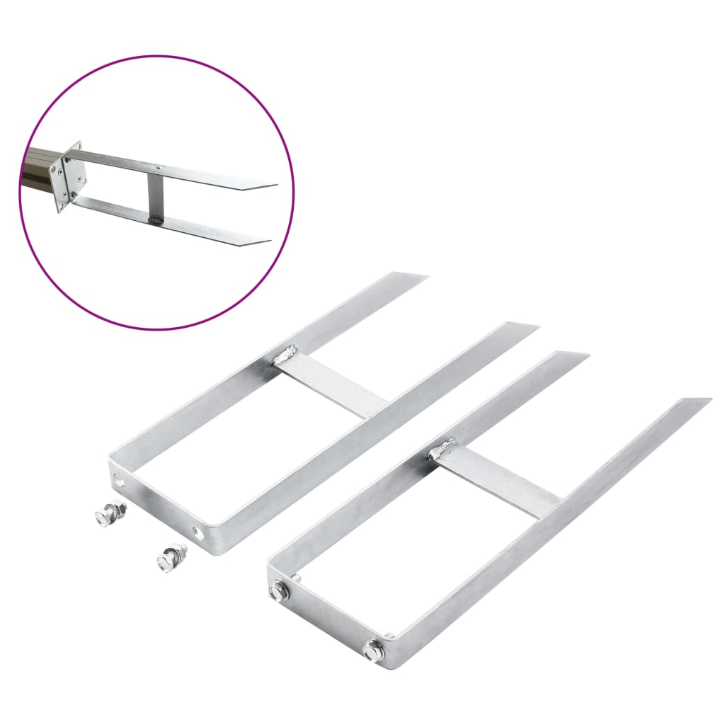 Piquet de terre pour clôture wpc 2 pcs. 40 cm acier - number 2.