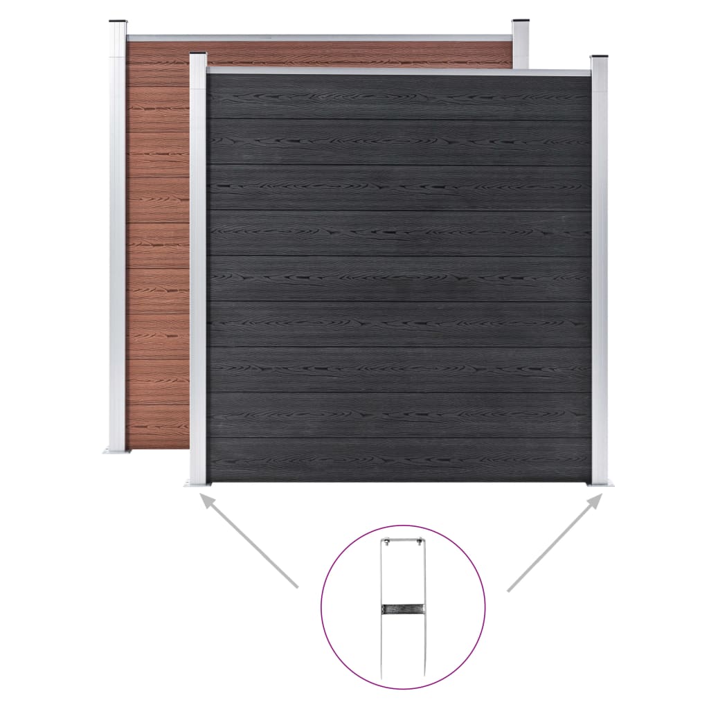 Piquet de terre pour clôture wpc 2 pcs. 40 cm acier - number 5.